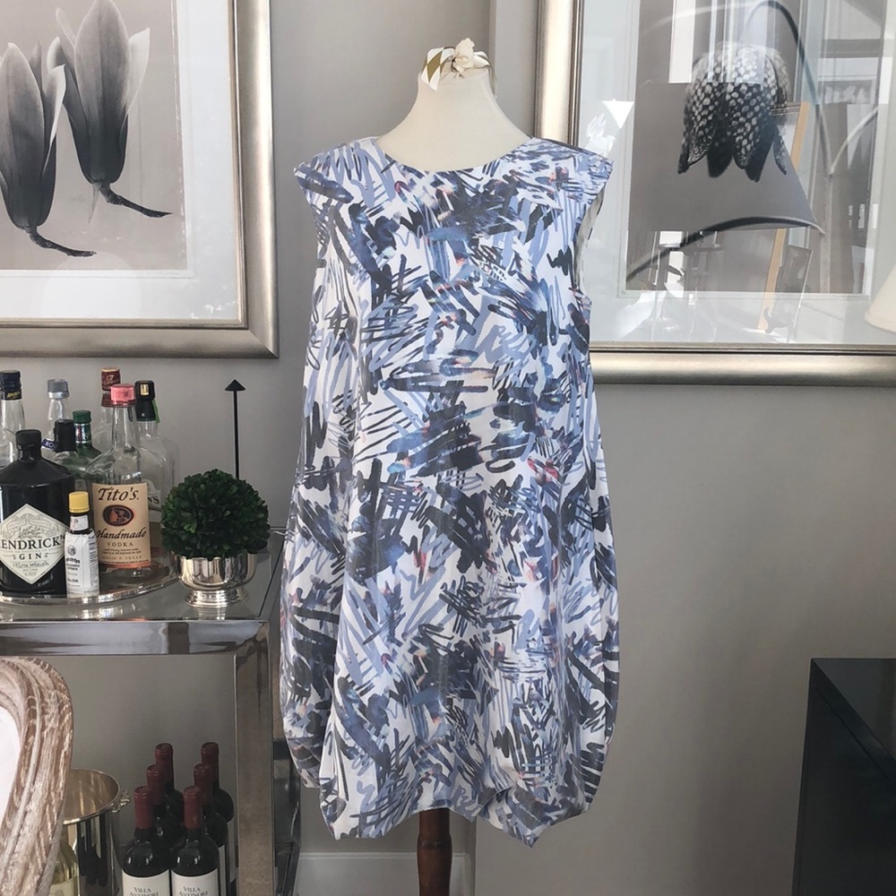 COS Balloon Hem Print Dress Size 12